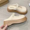 Thick-soled Bag Head and Half Slippers, Women Wear New Pearl Fairies In Spring and Summer, and Mary Jane Single Shoes Women with One Pedal.