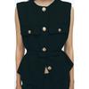 Spring and Summer New Women's Clothing Fashion Metal Clasp with Belt Punk Texture Vest Waistcoat 2132904