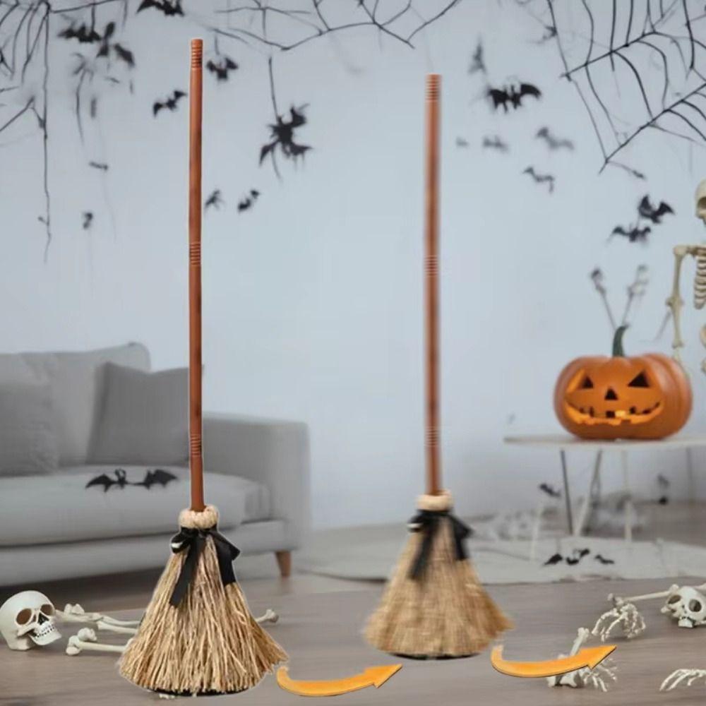 Touch Activated Haunted Dancing Broom With Sounds Halloween Floor Decor Halloween Party