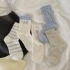 Female Summer Thin Style Sweet Bubble Mouth Embroidery Bow Boneless In The Tube Stack Socks