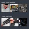 Аварийный молоток со свистком для спасения Инструмент для эвакуации из автомобиля 3-в-1 Стеклобой Резак для ремня безопасности Компактный инструмент для экстренной эвакуации из автомобиля