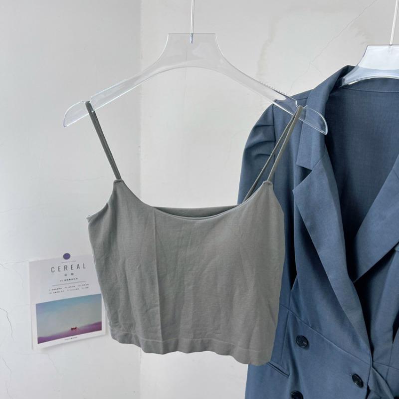 Ледяной шелковый однотонный жилет-халтер на нижней части внутренней стороны, чтобы носить чистый сладкий и пряный бюстгальтер сзади, интегрированный анти-воздействие