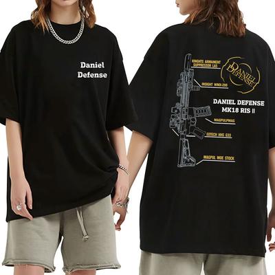 Графическая футболка Daniel Defense MK18 Мужская Модная Повседневная Оверсайз Уличная Одежда Мужчины Женщины Высокое Качество Мягкий Хлопок Футболки Топы