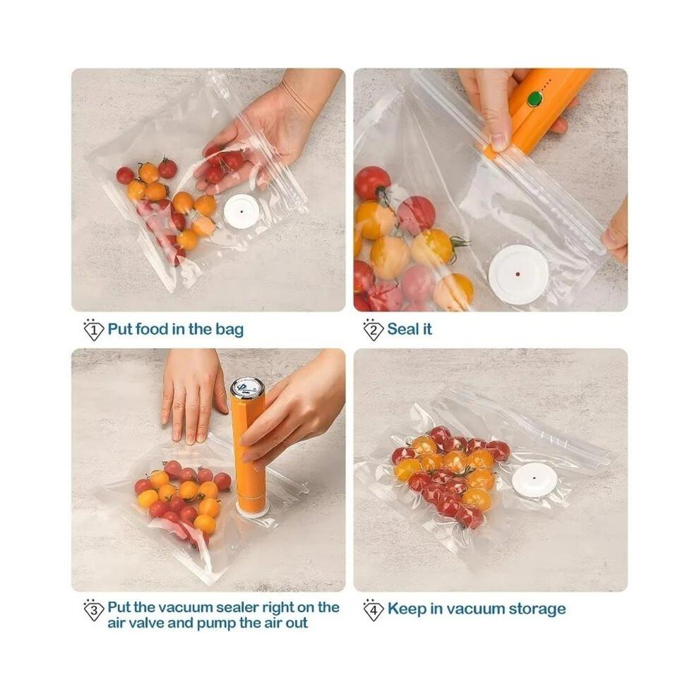 30PCS Vacuum Sealer Bags Vacuum Food Zipper Bag Reusable Sealing Pump Storage Bag Household Meat Food Fresh-Keeping Bag