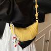Spring and summer trend niche design simple croissant temperament versatile high-grade texture lychee pattern shoulder crossbody women's bag