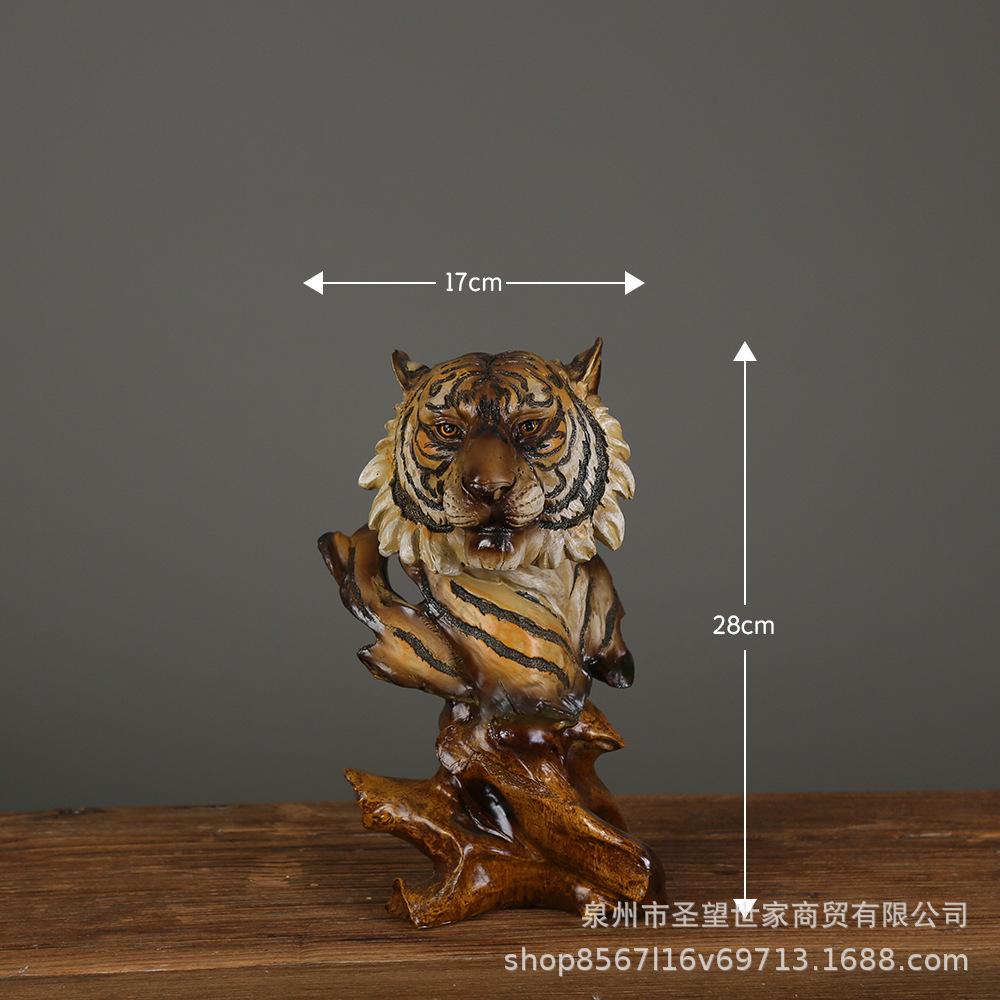 Имитация дерева Голова животного Смоляное украшение Дисплей Украшение Выставочная статуя Скульптура Статуэтка Фигурки Безделушки Поделки