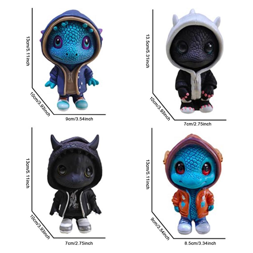 Крутые фигурки драконов, креативные рождественские украшения в виде драконов, милые статуэтки драконов, скульптуры динозавров из смолы, украшения для рождественской вечеринки