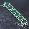 Natural Emerald Gemstone Handmade 925 Sterling Silver Bracelet 7-8" C5i23
