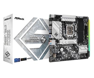 Материнская плата ASRock B660M Steel Legend совместима с процессором Intel B660 серии 12-го поколения Материнская плата B660 Micro ATX Авторизованный дистрибьютор
