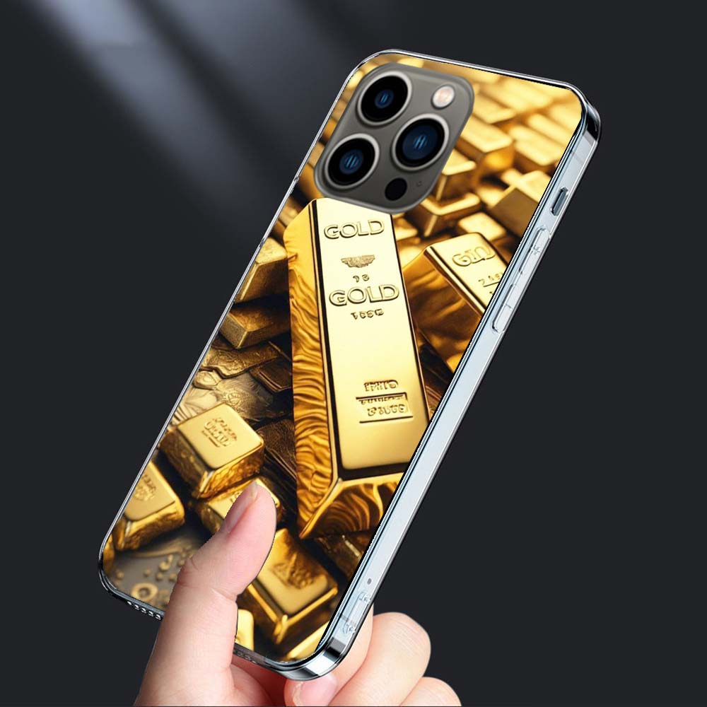 Чехол для телефона 'Золотой слиток Богатство и Финансы' Для Iphone 16E 15 Pro 14 Plus 17E 16 17 Pro Max Air 11 12 13 Mini Ударопрочный Capa Милый