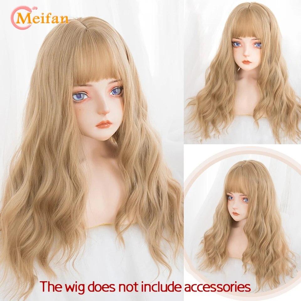 Синтетический длинный омбре красочный парик Лолиты для косплея в стиле Харадзюку с челкой, натуральные волнистые парики для Хэллоуина, розовый, фиолетовый, синий, повседневные