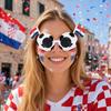 Солнцезащитные очки для футбольных событий, Очки для боления на стадионе, Черно-белая футбольная оправа, Солнцезащитные очки с национальным флагом, Необычные фотоаксессуары для вечеринок