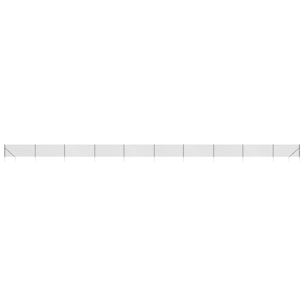 Vidaxl Сетчатое ограждение с кольями, антрацитовое, 0,8x25 м