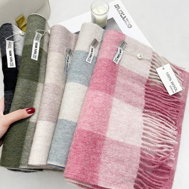 Hot Sale Small Wool Scarf Women's Winter Chessboard Versatile Shawl Warm Scarf Scarf Couple