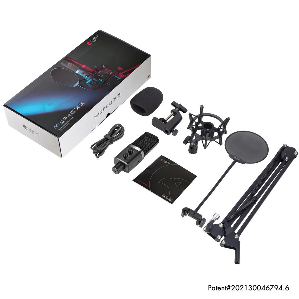 MICPRO X3 Кардиоидный направленный микрофон Конденсаторный микрофонный кронштейн с сердечником для профессиональной записи игрового голоса