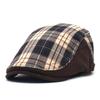 Винтажная британская повседневная мужская шляпа, вельветовый клетчатый лоскутный берет, хлопковый толстый срез, теплая кепка с утиным язычком