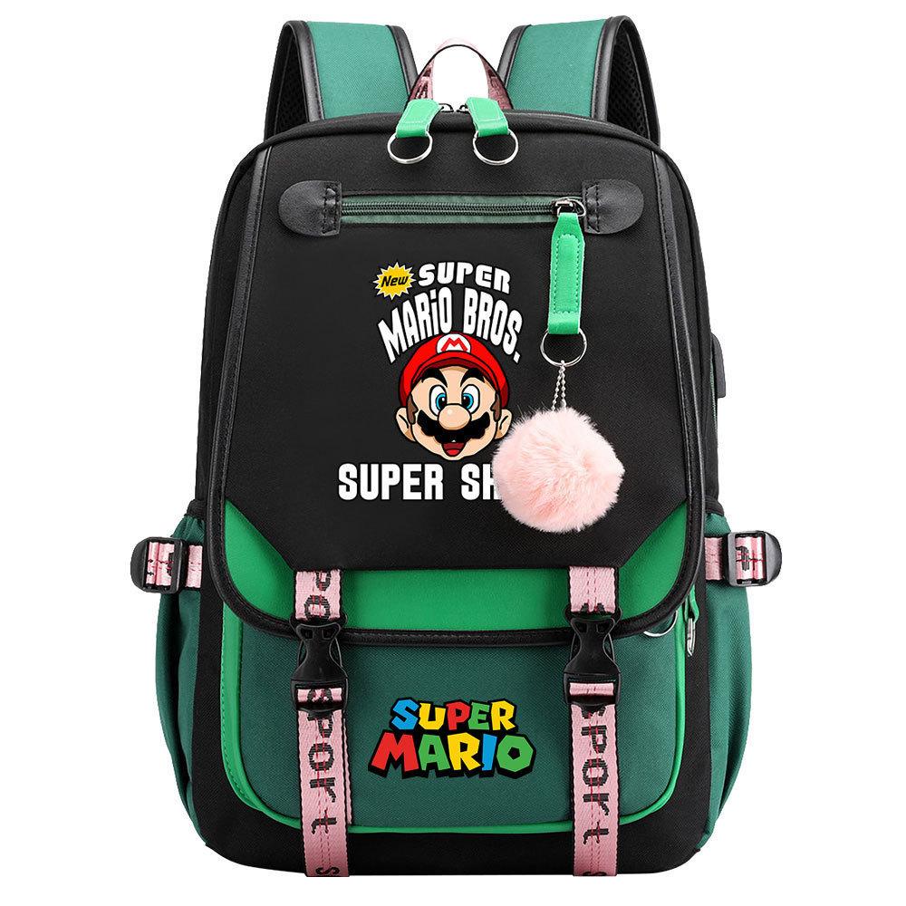 Super Printed Usb Teen Student School Bag Men'S And Women'S Casual Webbing Flip Backpack