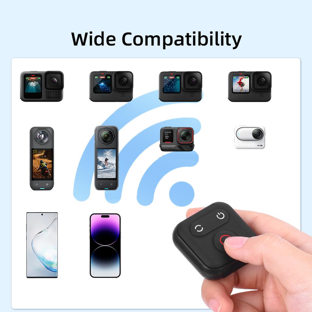 Комплект Bluetooth-совместимых Пультов Дистанционного Управления из ABS PC для Экшн-Камер Износостойкая Конструкция Легкая Установка Без Инструментов