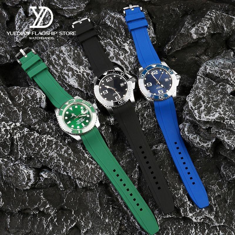 Изогнутый резиновый ремешок для Rolex Water Ghost Seiko Mido helmsman Casio swordfish arc водонепроницаемый силиконовый ремешок для дайверских часов 22 мм