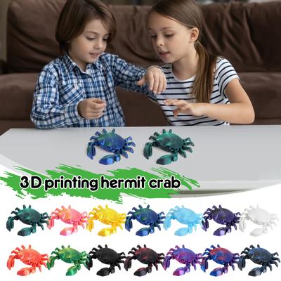 3D-печатный краб, модель сустава, гибкое суставное животное, статуэтка животного из морепродуктов, недорогие 3D-печатные изделия, снятие стресса, снятие раздражительности, игрушки для людей с СДВГ