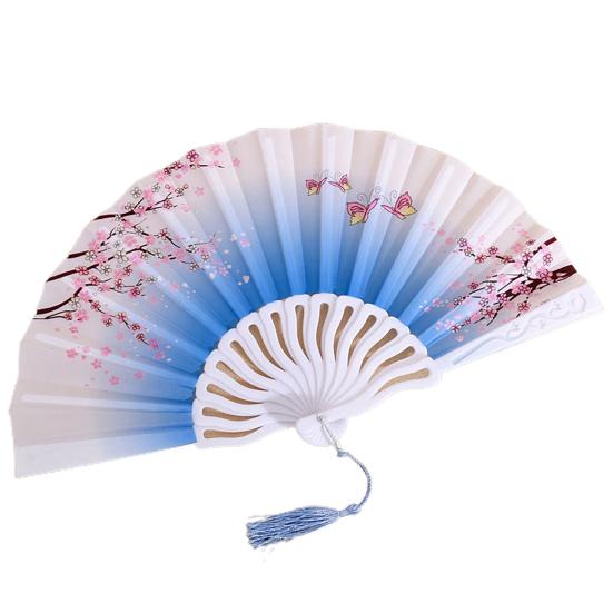 Складной вентилятор с глянцевой текстурой. Красивые различные стили. Гладкая поверхность. Тонкая работа. Украшение. Ткань Оксфорд. Ручной вентилятор в китайском стиле. Товары для дома.