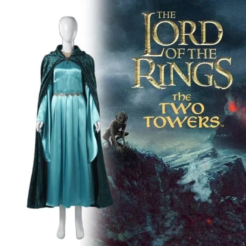 Изысканный синий косплей-набор платья для эльфийских принцесс, идеально подходящий для мероприятий и торжеств в стиле фэнтези