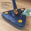 1Set, Triangle 360° Rotating Cleaning Mop with Long Handle - Hands-Free Wash, Dual-Use for Wet & Dry Floors, Walls, Ceilings
