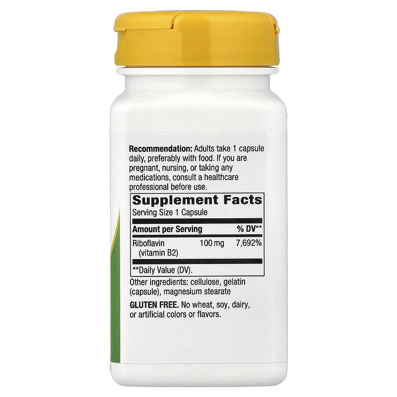 Riboflavin Vitamin B2, 100 mg, 100 Capsules