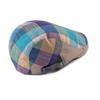 Thin Plaid Berets Button Adjustable Painter Caps Unisex Flat Caps  for Men Women