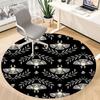 1pc Moths Skulls Office Round Area Rug, Under Office Chairs Bedroom Living Room Home Decor, Room Deco