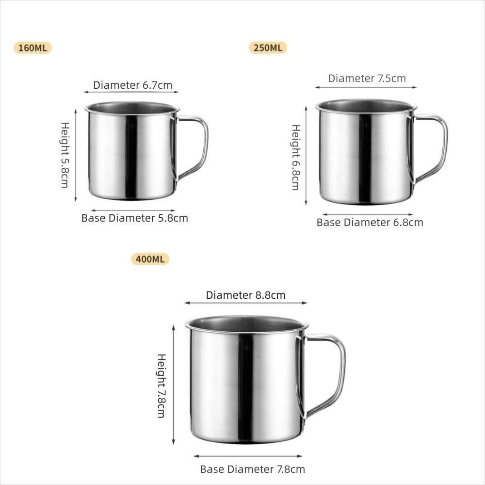 High Quality Portable Water Cup Stainless Steel with Handle Drinking Cup Tea Cup Camping Travel