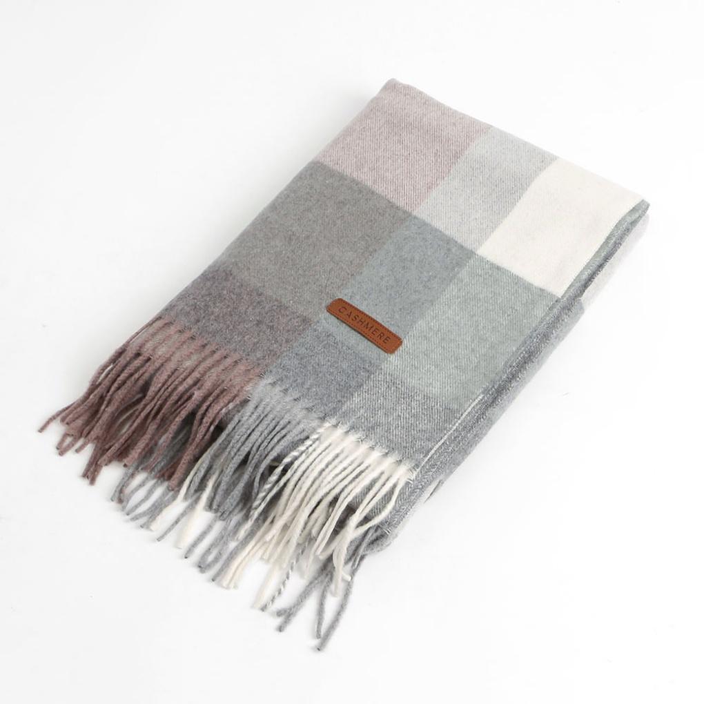 Cashmere color-block muffler, unisex couple winter scarf
