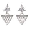 [Q2885] - Silver Earrings 'Sissi' Silver White (rhodium-plated) - 12x8 Mm (triangles)
