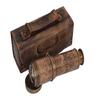 Nautical Handheld Pirate Brass Telescope with Leather Case, Sailor Home Decor Pirate Captain Boat Toy Gift 40.64 Cm Dollond