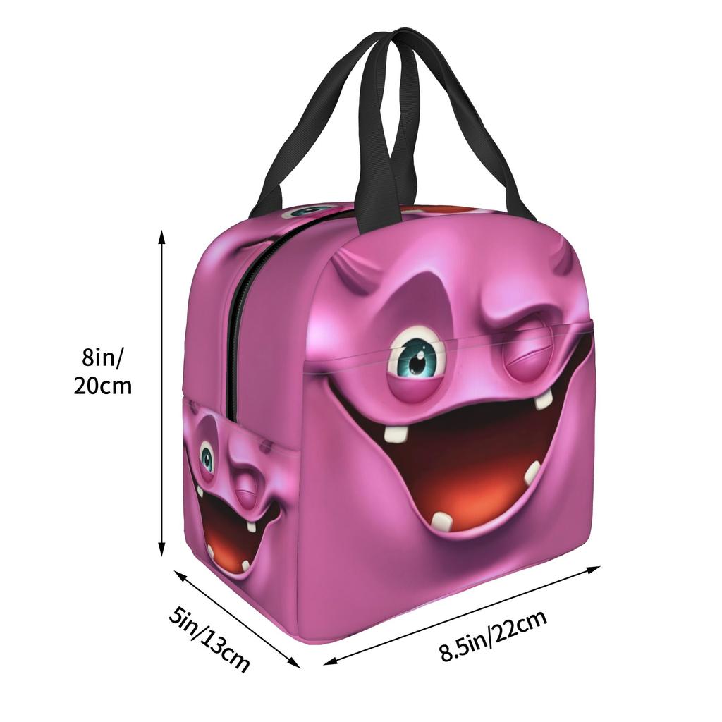 Funny Expression Portable Lunch Box for Women Waterproof Thermal Cooler Food Insulated Lunch Bag School