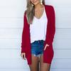 Womens Open Front Fly Away Cardigan Sweater Long Sleeve Plus Pockets Loose Drape