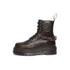 Warner Bros. X Jadon Series Leather Round Toe Lace-Up Comfortable Short Martin Boots 5cm Unisex Boots Dark-Gray-Brown 31746302