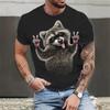 Animal Men'S T-Shirt Raccoon 3d Print Quality Men'S Clothing Loose Oversize Shirt Trendy Street Sweatshirt Classic Short Sleeve