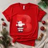 Christmas SantaAlphabet Letter Print T-shirt Short Sleeve Crew Neck Casual Top Kids Festive Holiday Women's Clothing Top