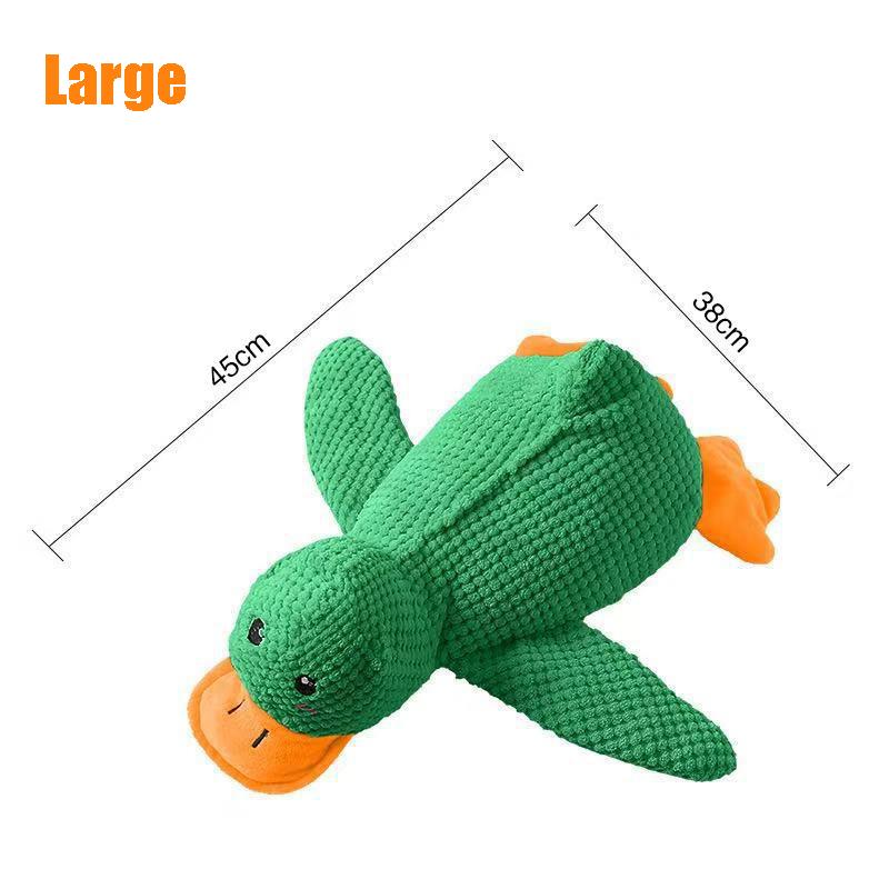 Fun Eco-friendly Plush Dog Chew Toy Pink Squeaky Duck Bite Resistant for Aggressive Chewers Teething Puppies Stress Relief