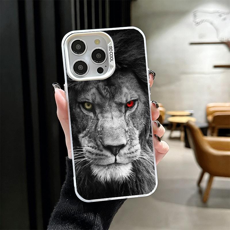 Чехол для телефона 'Лев Мужчина Король' Мягкий для iPhone 15 16 17 Pro Max 17Air 16E 14 Plus 13 12 Mini Ударопрочный Задняя крышка