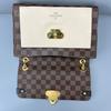 [Pre-Owned] Vavin Classic Metal Lock Coated Canvas And Grainy Calfskin Chain Shoulder Bag Crossbody Bag Small - Very Good #10X7QN5