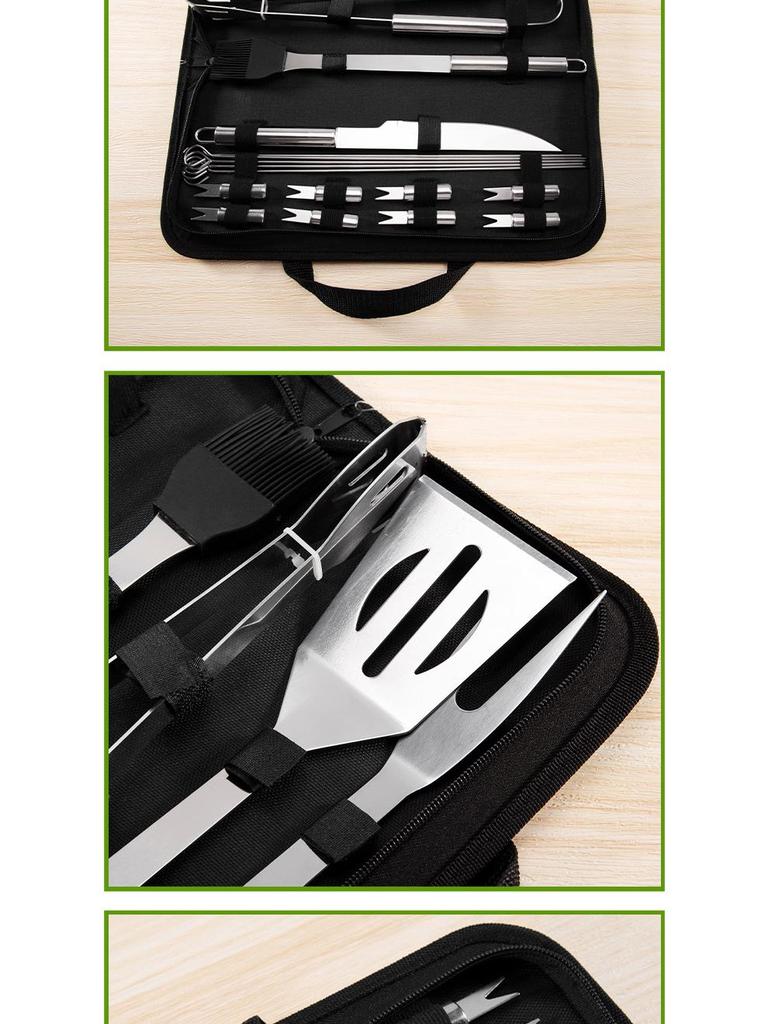 Портативный набор инструментов для барбекю из нержавеющей стали для дома, отдыха на природе и кемпинга – включает нож и вилку