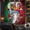 Wall Hanging Tapestry Cristiano Ronaldo Print Cloth for Living Room Bedroom Home Decor