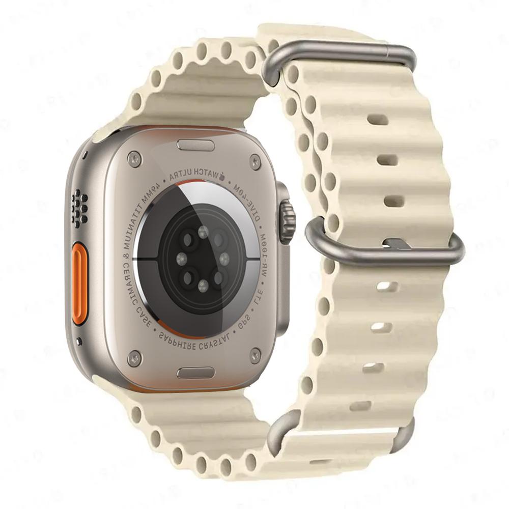 Ocean Strap for apple watch Band 49mm 44mm 40mm 45mm 41mm 46mm silicone bracelet correa iWatch series 7 6 5 3 se 8 9 10 ultra 2