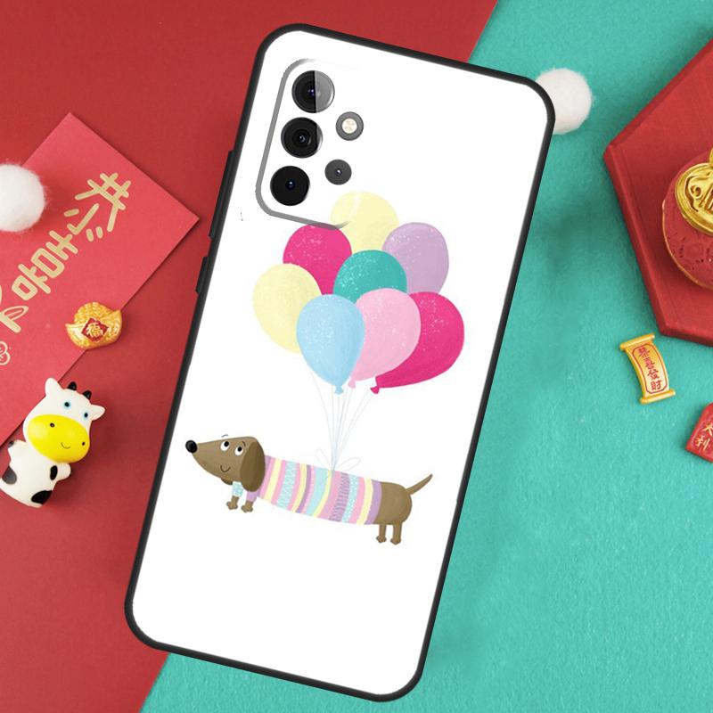 Мультяшный чехол такса сосиска для Samsung Galaxy A13 A33 A53 A15 A25 A35 A55 A54 A34 A14 A71 A51 A12 A32 A52