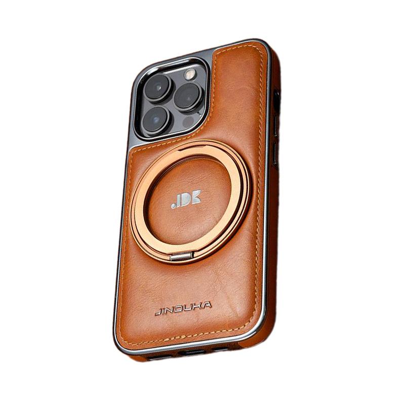 Подходит для чехла для телефона Apple 15promax, вращающаяся подставка, магнитное притяжение, iPhone14, полная защита 13, противоударный кожаный чехол