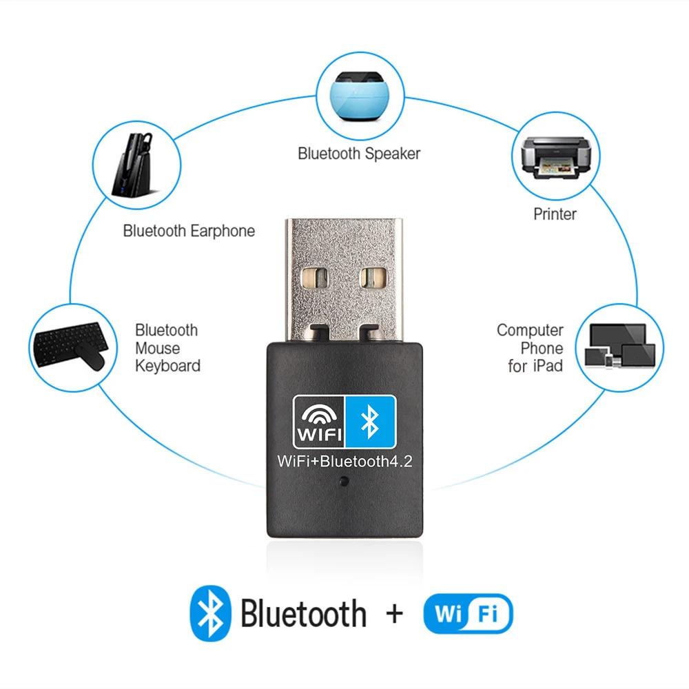 Адаптер USB WiFi и Bluetooth 2 в 1 150 Мбит/с USB WiFi Bluetooth Адаптер 2,4 ГГц Беспроводной Внешний Приемник Передатчик RTL8723 WiFi Донгл