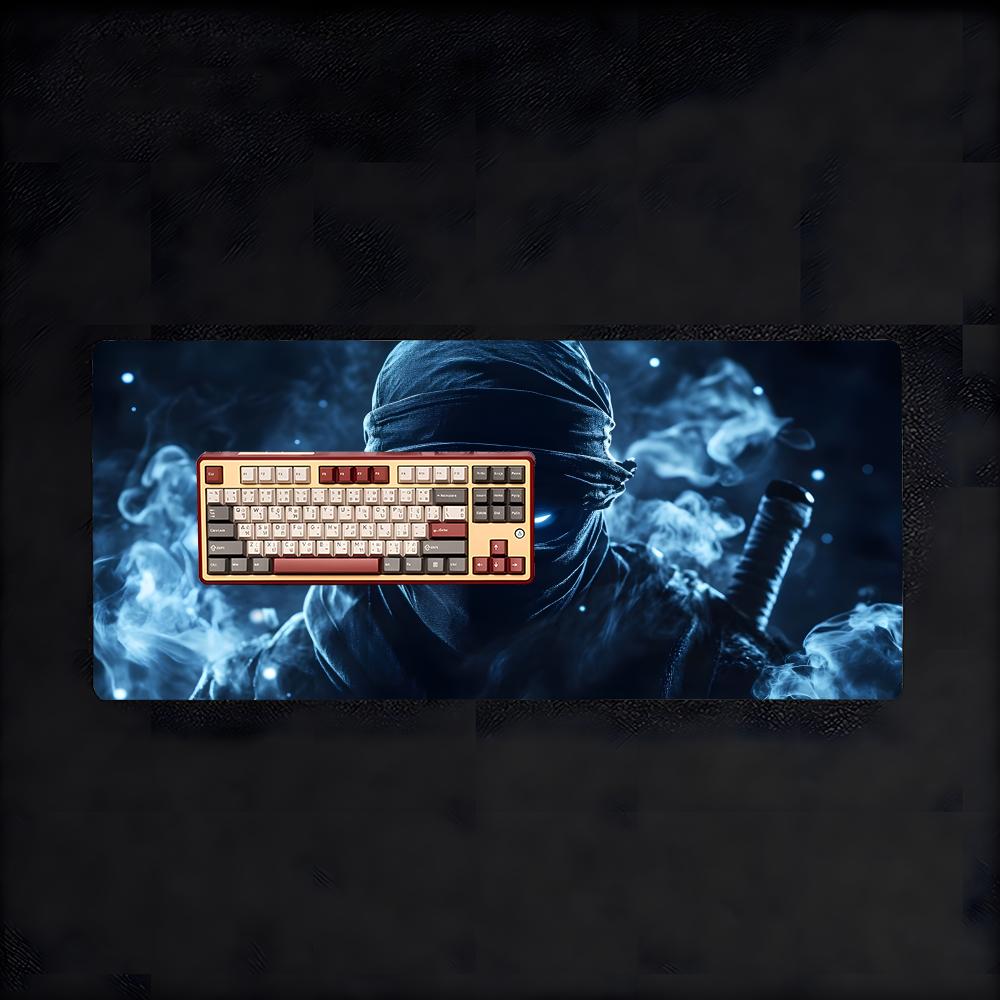 Game Action Ccyber Shinobi Mouse Pad Nonslip Large Desk Mat Thick Stitched Edge Gaming Mousepad
