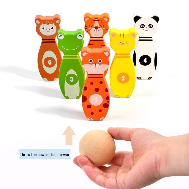 Животное Боулинг и Метание колец: Образовательная игра Монтессори для детей 3-6 лет